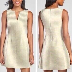 Lilly Pulitzer Cream and Gold Striped Sleeveless Shift Dress